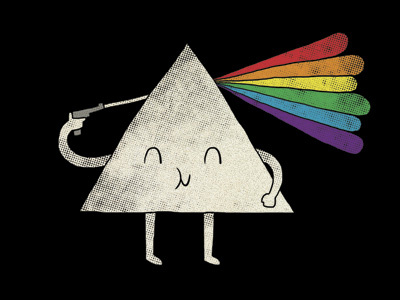 Suicide Triangle art cute fun gun humor illustration ilovedoodle lim heng swee poster print raindow shoot smile triangle