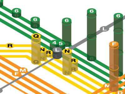 Union Square infographic isometric map new york subway