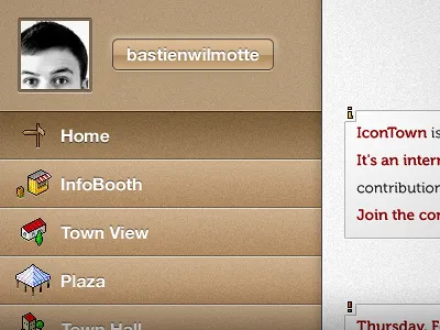 IconTown Project - Menu v2 button icons interface ipad menu navigation pixel art sand ui user