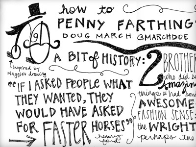 Sketchnotes + Doug March flourish handdrawn illustrations typography