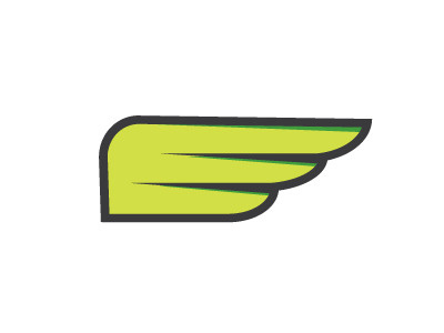 Wing for a logo project bird eagle green wing yellow