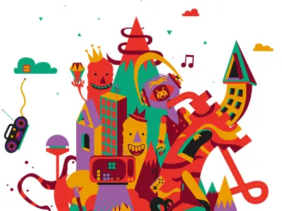 Mountain illustrator mountain retro ruben