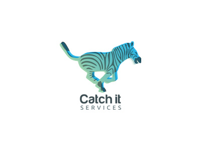 Catch It a africa animal blue brand catch colorful desgin gradient great green it logo modern radient running service stripes sweet tie unique wildlife zebra