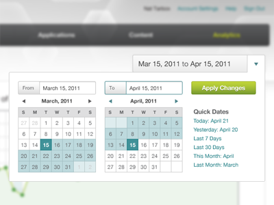 Analytics Datepicker analytics calendar date design ui