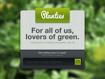 Planti.es! coming soon planties ui