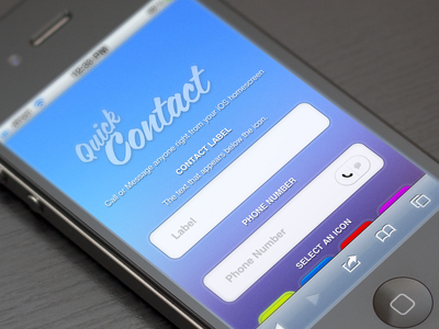 QuickContact - Call/message anyone from your iOS homescreen call contact interface ios iphone shortcut sms text ui