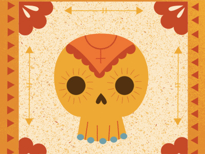 Day of The Dead arrow blue colour dead design illustration mexico orange red skull texture yellow