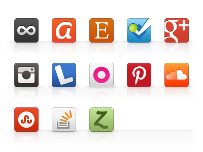 Social Icons v1.9 500px aim etsy foursquare google plus instagram lanyrd orkut pintrest soundcloud stackoverflow stumbleupon zerply