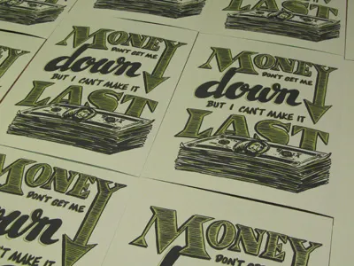 VS. Print Exchange cash lettering money screenprint typography