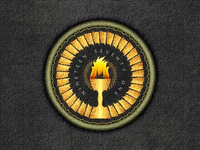 Badge badge design ecusson emblem feu fire gold logo mark or sport