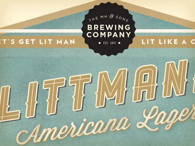 Brew Label 2 beer beer label bottle cap brew brewing company cream gold identity lager logo ranger texture typography wisdom script