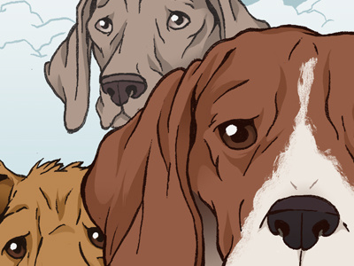 Dogs in Progress color digital dogs illustration ink