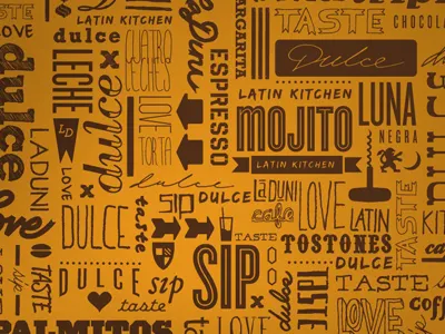 Dulce Pattern design icon illustration pattern restaurant typography