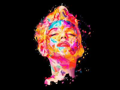 Marilyn WIP abstract actress alessandro pautasso colors hollywood illustration kaneda kaneda99 marilyn monroe portrait