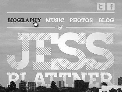 Jess Plattner - Sidebar/Header III head header heading hover navigation sidebar sky typography