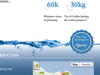 Superior Window Cleaning badge blue ui water web website