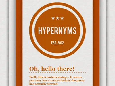 Hypernyms canvas circle holding holding page hypernyms landing page logo orange splash page texture white
