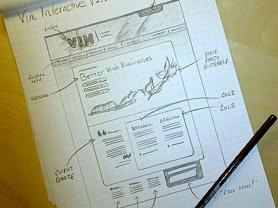 Vim 2 Homepage Sketch (2010) homepage sketch wireframe