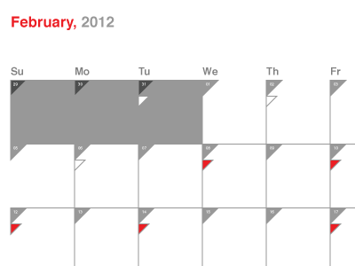 Kalindar V2 calendar grid type vector
