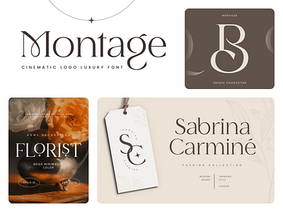 Montage: The Cinematic Luxury Font ✨ alternates branding cinematic creative design editorial elegant exluxive fashion font logo luxury modern packaging premium sensatype typography