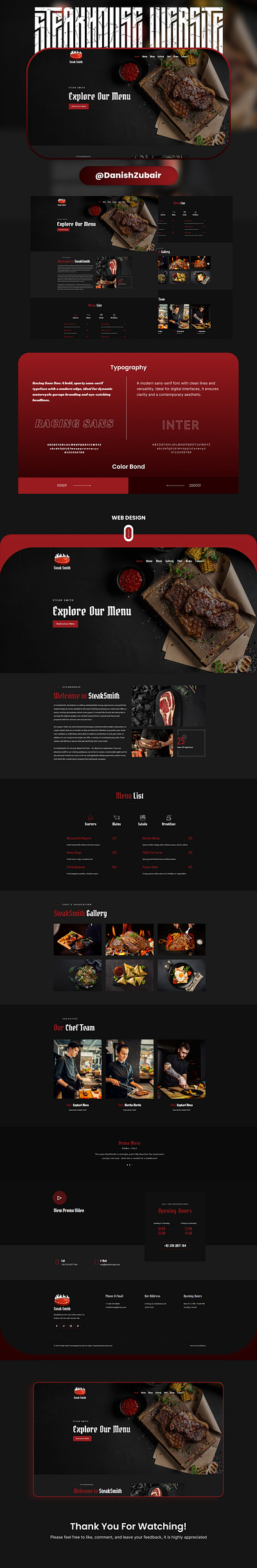 Steak House Website Development and Design adobe illustrator adobe photoshop elementor elementor pro figma php steak website website wordpress wordpress website