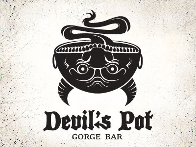 Devils Pot bar branding devil logo vector