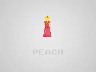 Pixel Peach illustration luigi mario mushroom nintendo peach pixel princess peach toadstool