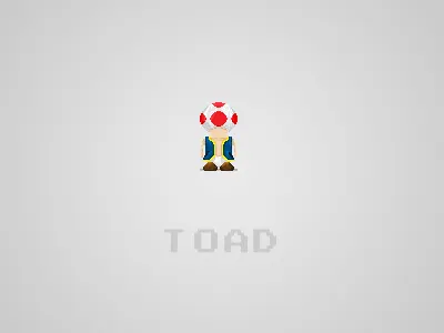 Pixel Toad illustration luigi mario pixel super mario toad