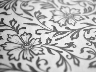 Floral III drawing drawn floral flower hand ink junoon designs pattern traditional