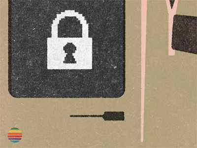 Illustrated Etymology computer illustration lock rainbow