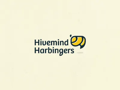 Hivemind Harbingers bee black logo mark yellow