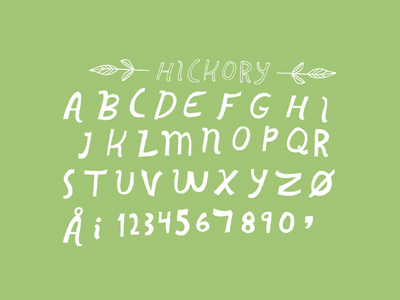 Hickory font album art typography