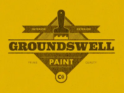 Paint Logo Design badge crest design fashioned logo old paint quality retro type yellow