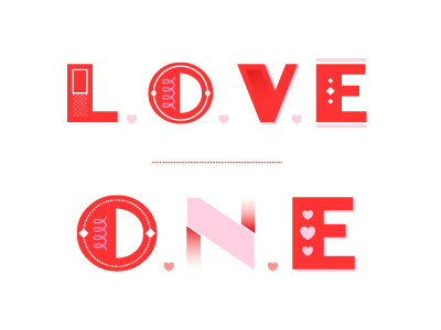 Valentines Lettering heart hearts letter letters line pink red type typography valentines