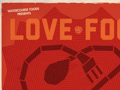 Watercourse Foods P0ster heart illustration restaurant poster valentines days watercourse foods