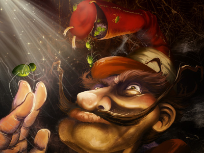Spidini the Great character comic fantasy illustration sci fi spider storybook