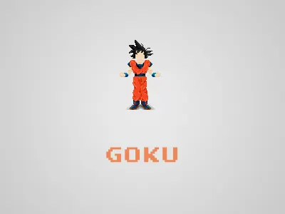 Pixel Goku dragon ball z goku illustration pixel