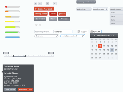 Component toolkit components datepicker forms modal progressbar sliders tooltip