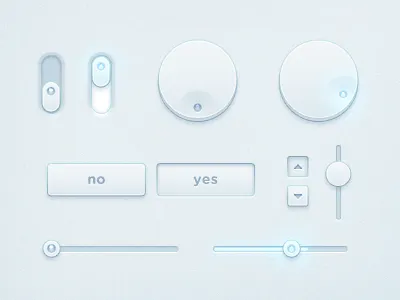 Milky UI button knob led lights milk minimal progress bar slider switch toggle ui