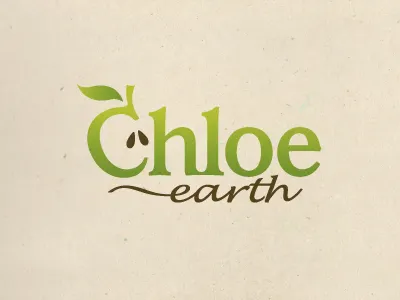 Chloe apple food fruit leaf logo natural organic