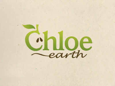 Chloe apple food fruit leaf logo natural organic