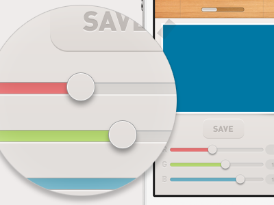 Sliders adobe button colors cubes design drag drop ios ios5 iphone lighting minimal pattern slider texture ui ux wood wooden