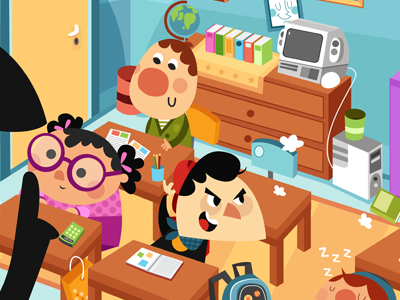 Classroom Menace children illustration vector