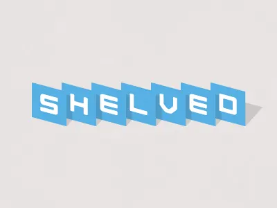 Shelved blue custom shadow typeface typography
