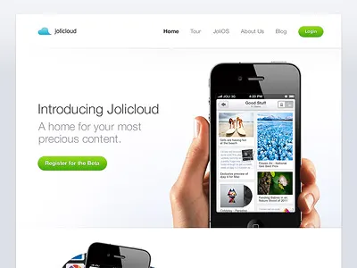 Jolicloud Website apps ios jolicloud light mobile website white