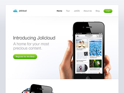 Jolicloud Website apps ios jolicloud light mobile website white