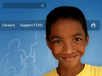 Health Center Website din header navigation search