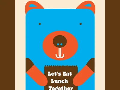 Lunch Bear 1 bear blue buddy design friends illustration lunch lunch bag natural orange organic