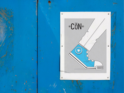 The Con(verse) blue blue con converse illustration paper shoe wood