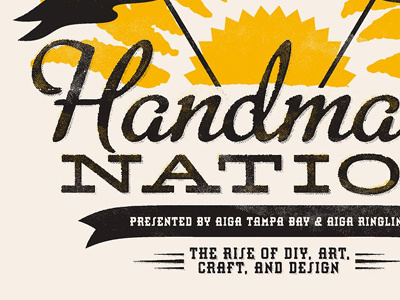 Handmade Nation aiga detail distressed handmade nation poster ringling screenprint tampa bay vintage